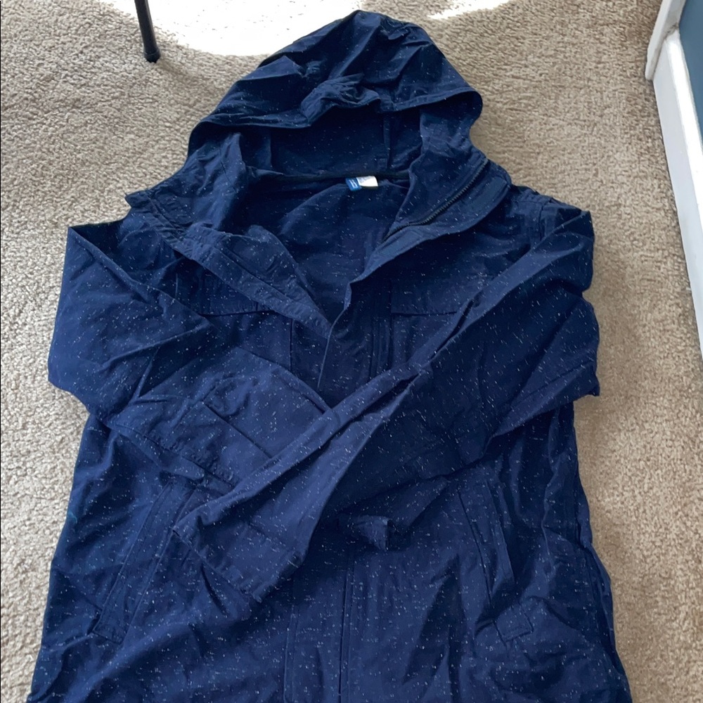 Navy Hooded Trench Jacket